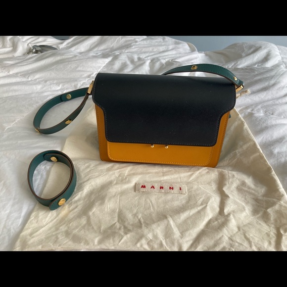 Marni medium Trunk shoulder bag black+yellow+green - Picture 2 of 7